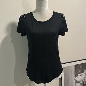 Designer Short Sleeve Top Open Back new